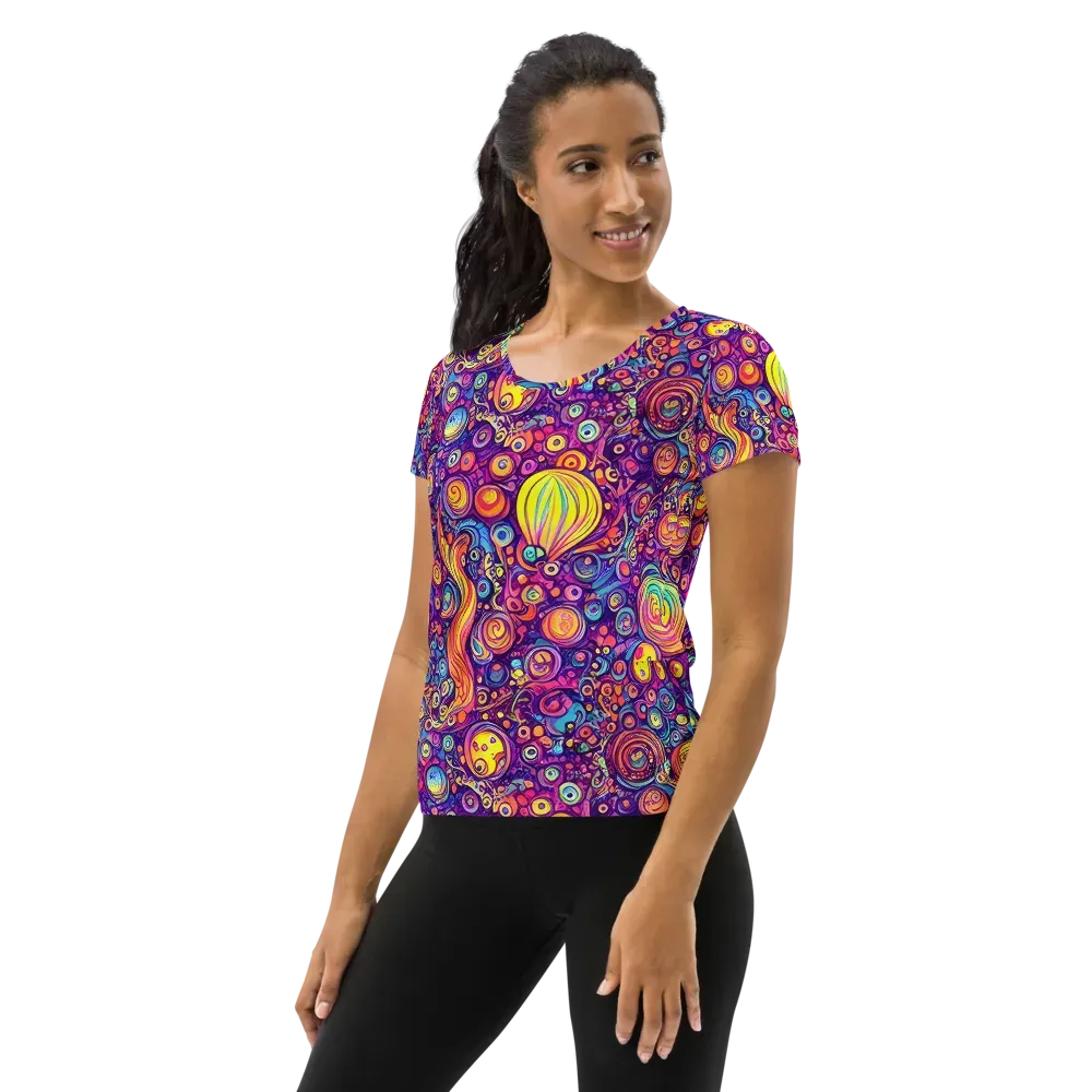 Festival of Whimsy on Women's Athletic T-Shirt — Left