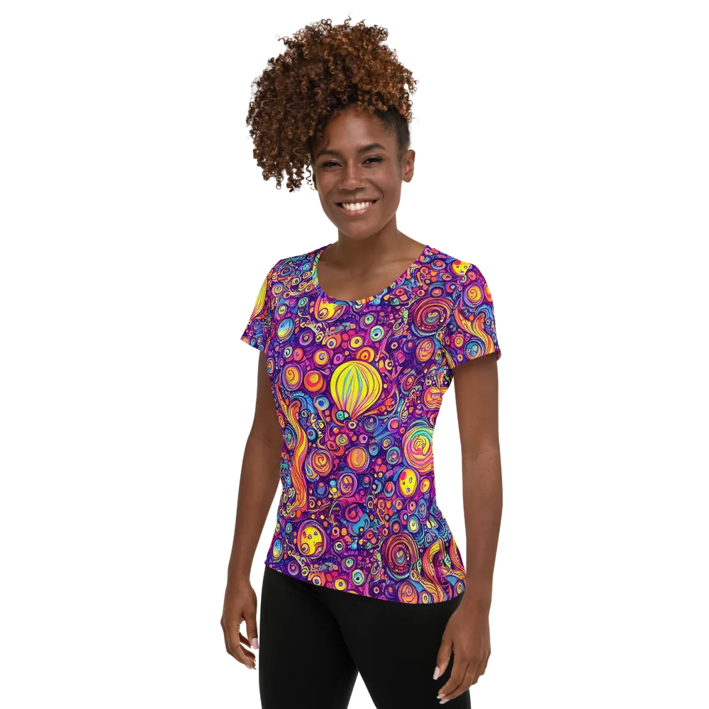 Festival of Whimsy on Women's Athletic T-Shirt — Left