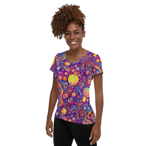 Festival of Whimsy on a Women's Athletic T-Shirt