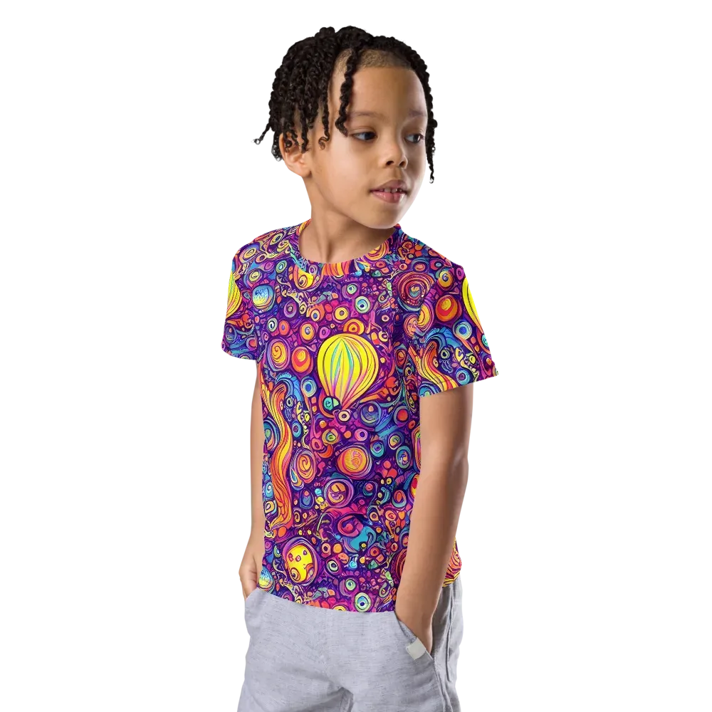 Festival of Whimsy on Kids Crew Neck T-Shirt — Left Front