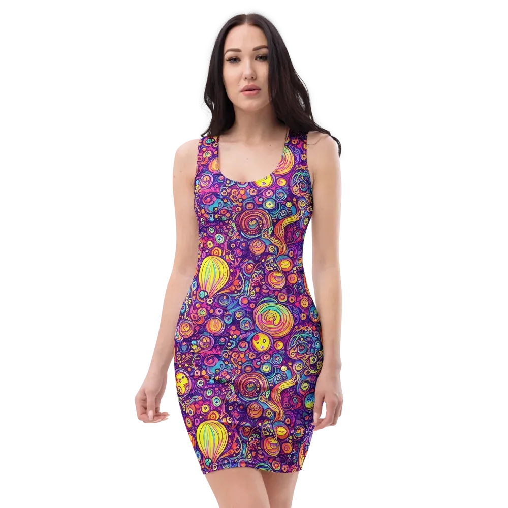 Festival of Whimsy on Bodycon Dress — Front