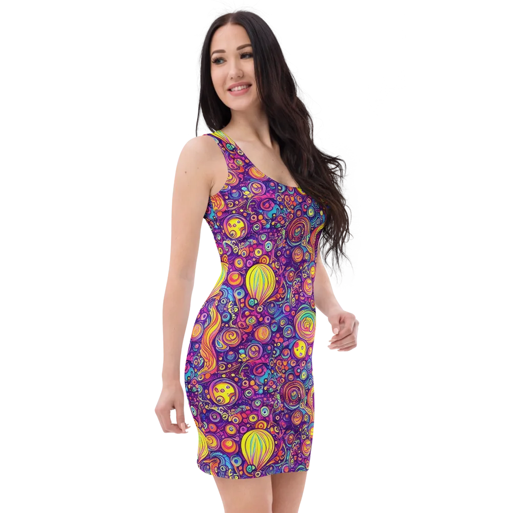 Festival of Whimsy on Bodycon Dress — Right Front