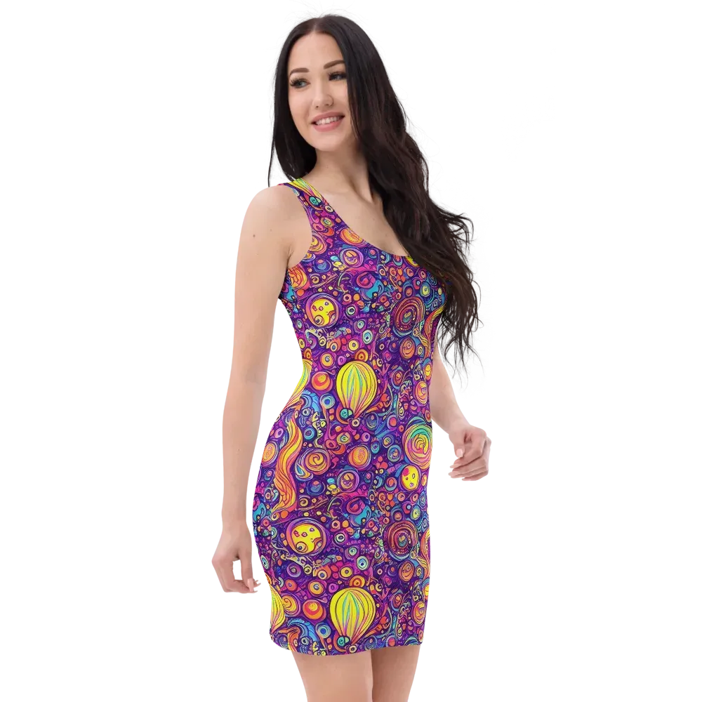 Festival of Whimsy on Bodycon Dress — Right Front