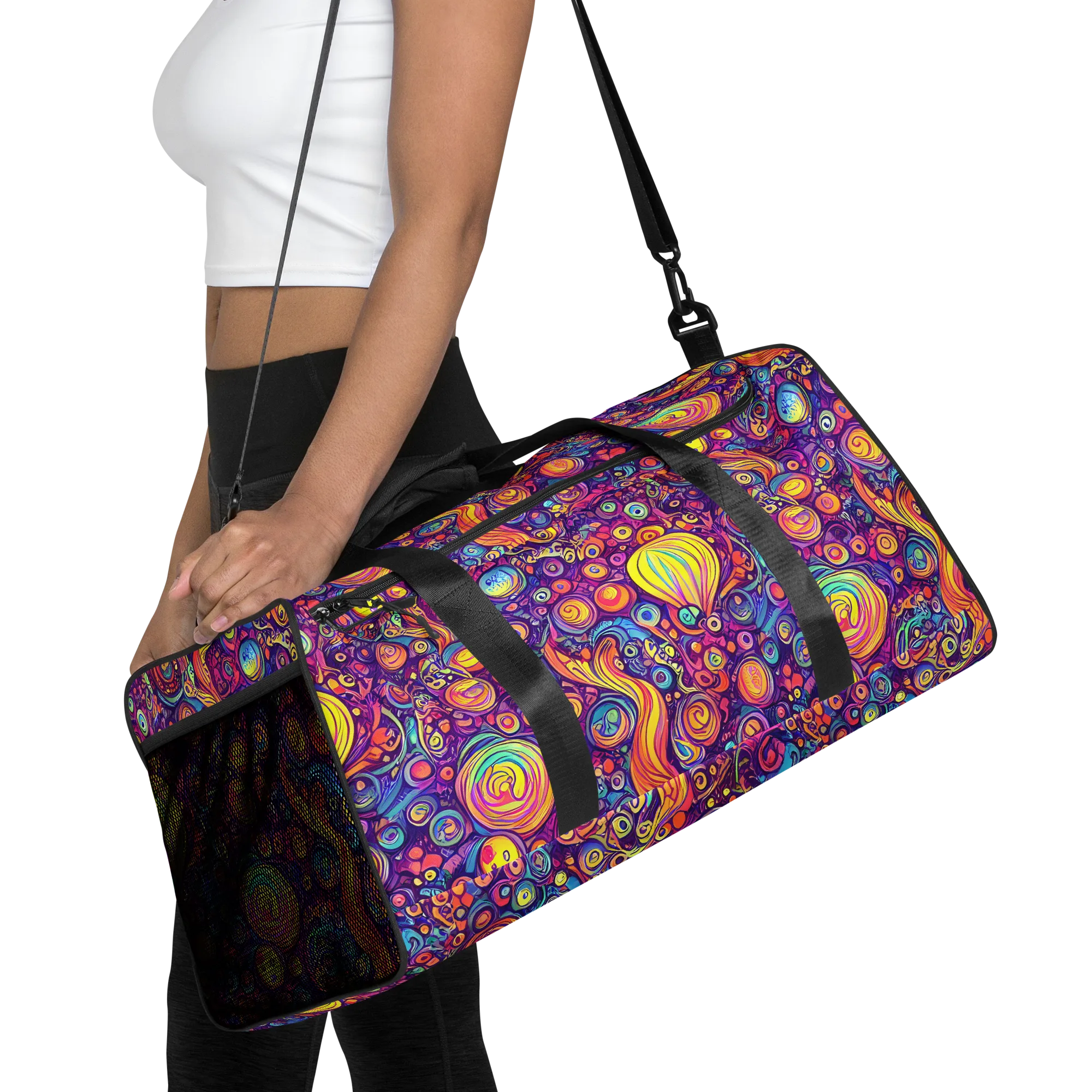 Festival of Whimsy on Duffle Bag — Front