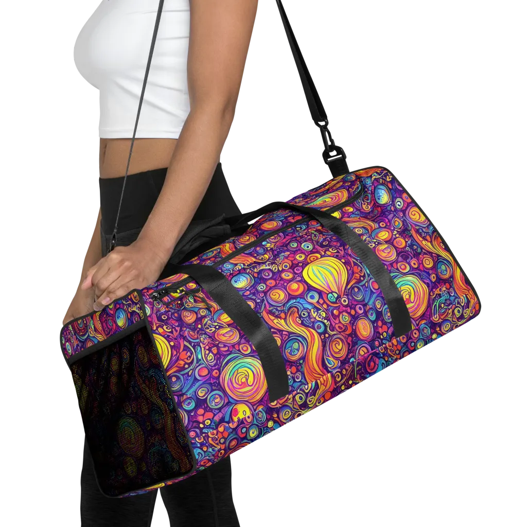 Festival of Whimsy on Duffle Bag — Front