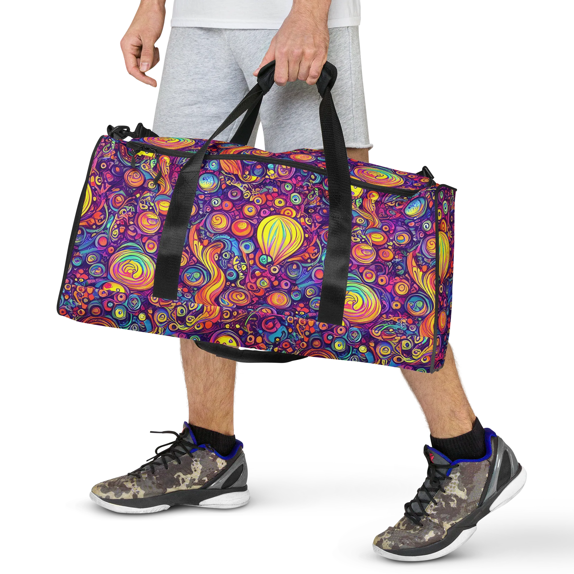 Festival of Whimsy on Duffle Bag — Front