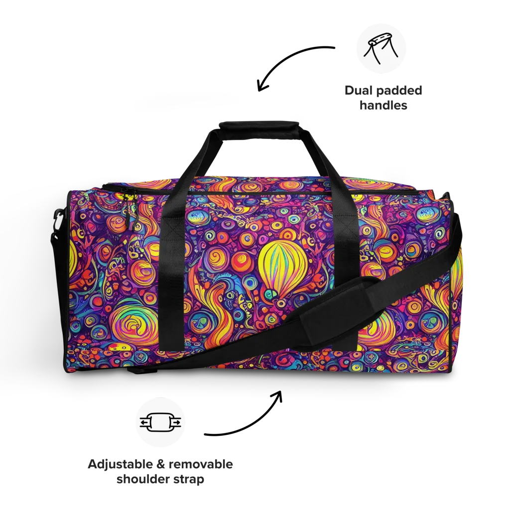 Festival of Whimsy on Duffle Bag — Front