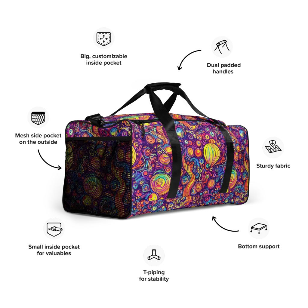 Festival of Whimsy on Duffle Bag — Right Front