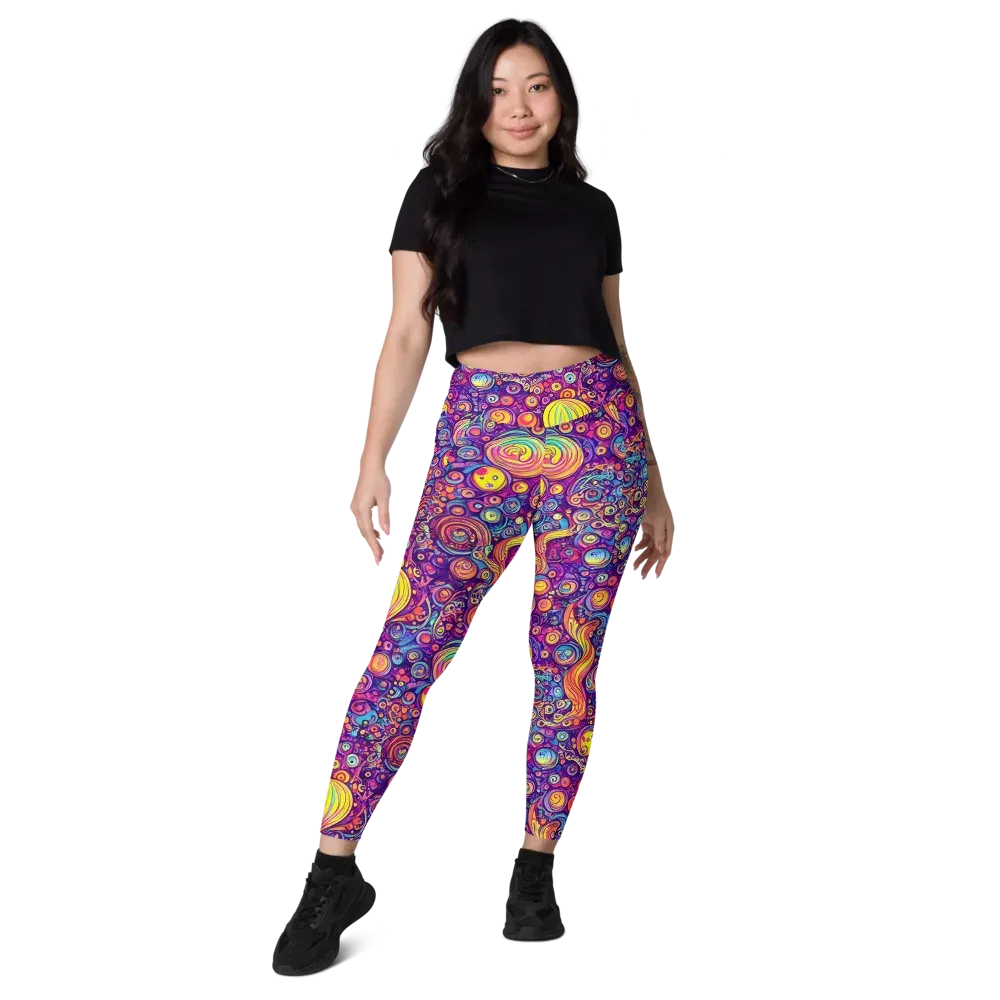 Festival of Whimsy on Leggings with Pockets — Front