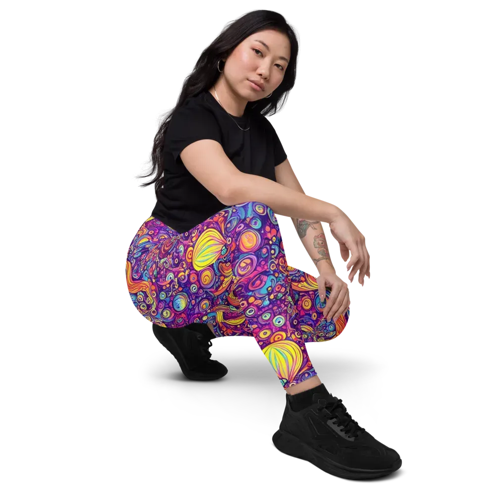 Festival of Whimsy on Leggings with Pockets — Right Front
