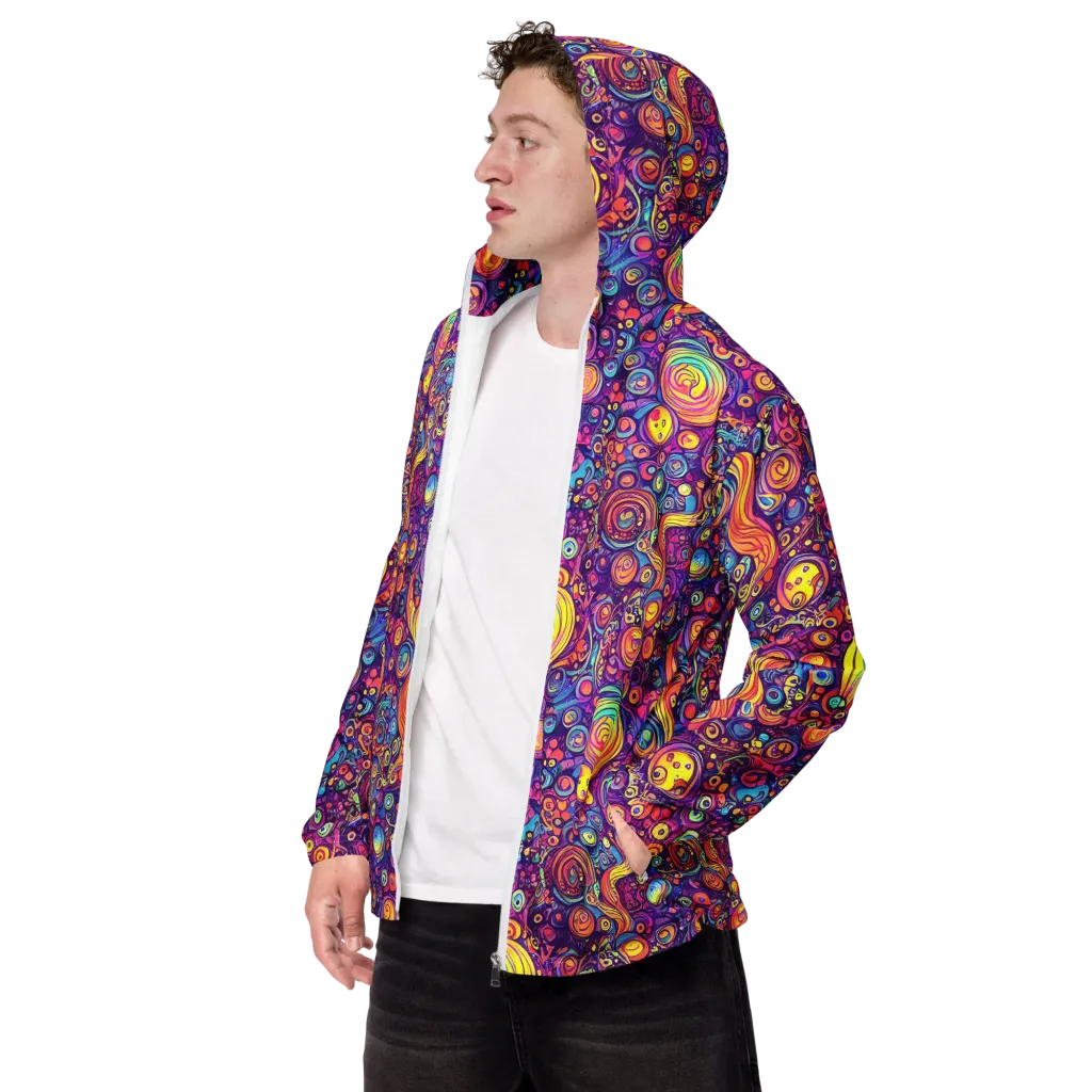 Festival of Whimsy on Men's Windbreaker — Left Front