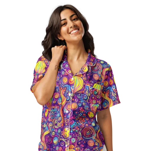 Festival of Whimsy on a Women's Short Sleeve Pajama Top
