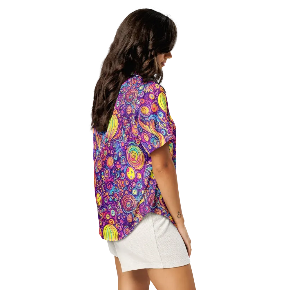 Festival of Whimsy on Women's Short Sleeve Pajama Top — Right Back