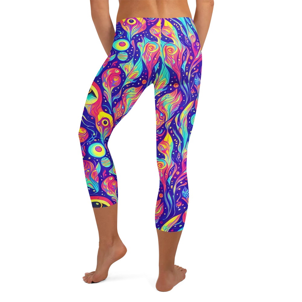 Mystic Petal Dance on Capri Leggings — Back