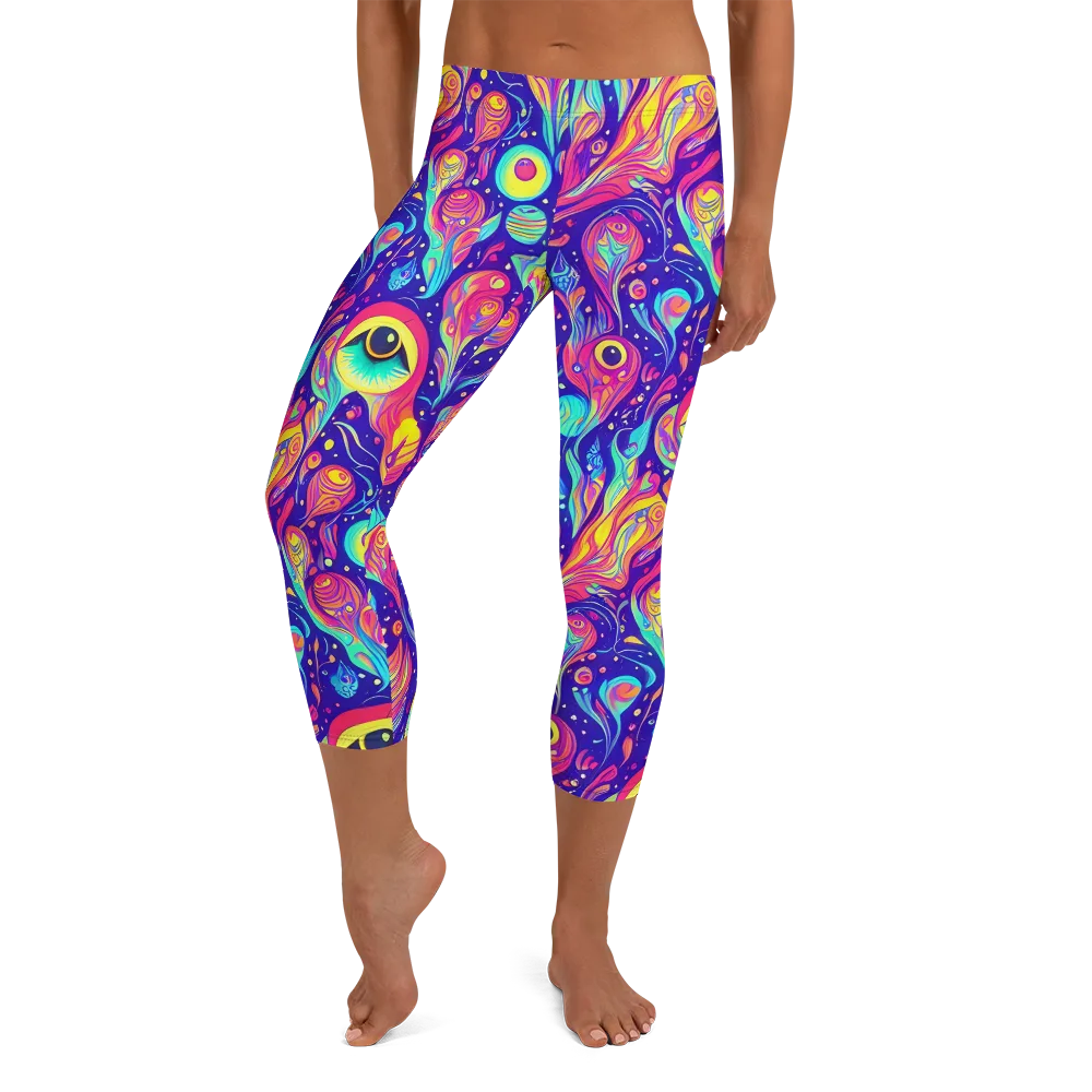 Mystic Petal Dance on Capri Leggings — Front