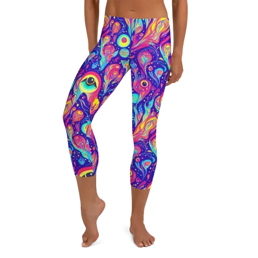 Mystic Petal Dance on a Capri Leggings