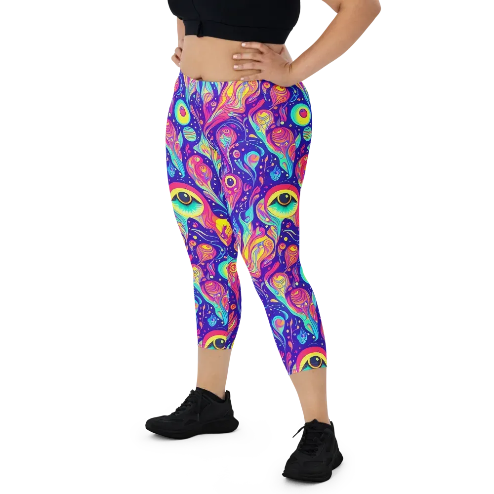 Mystic Petal Dance on Capri Leggings — Front