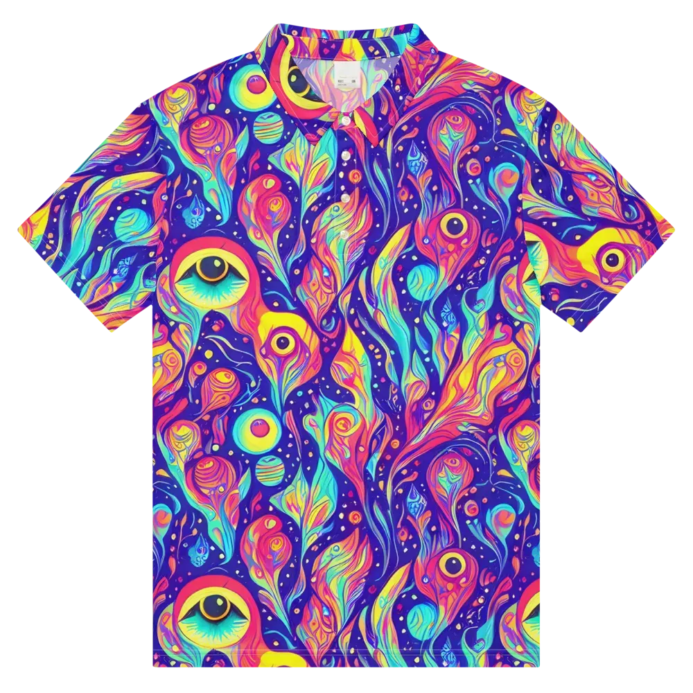 Mystic Petal Dance on Men's Slim Fit Polo Shirt — Front