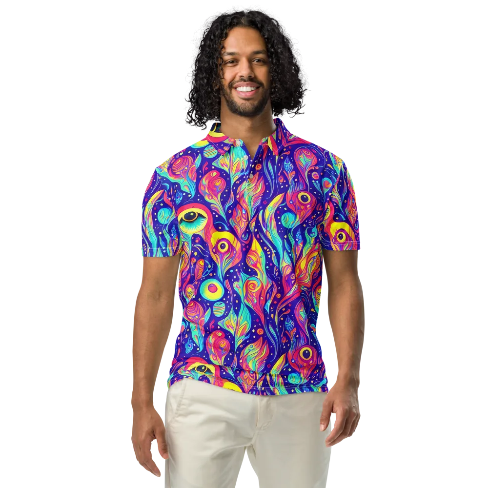 Mystic Petal Dance on Men's Slim Fit Polo Shirt — Front
