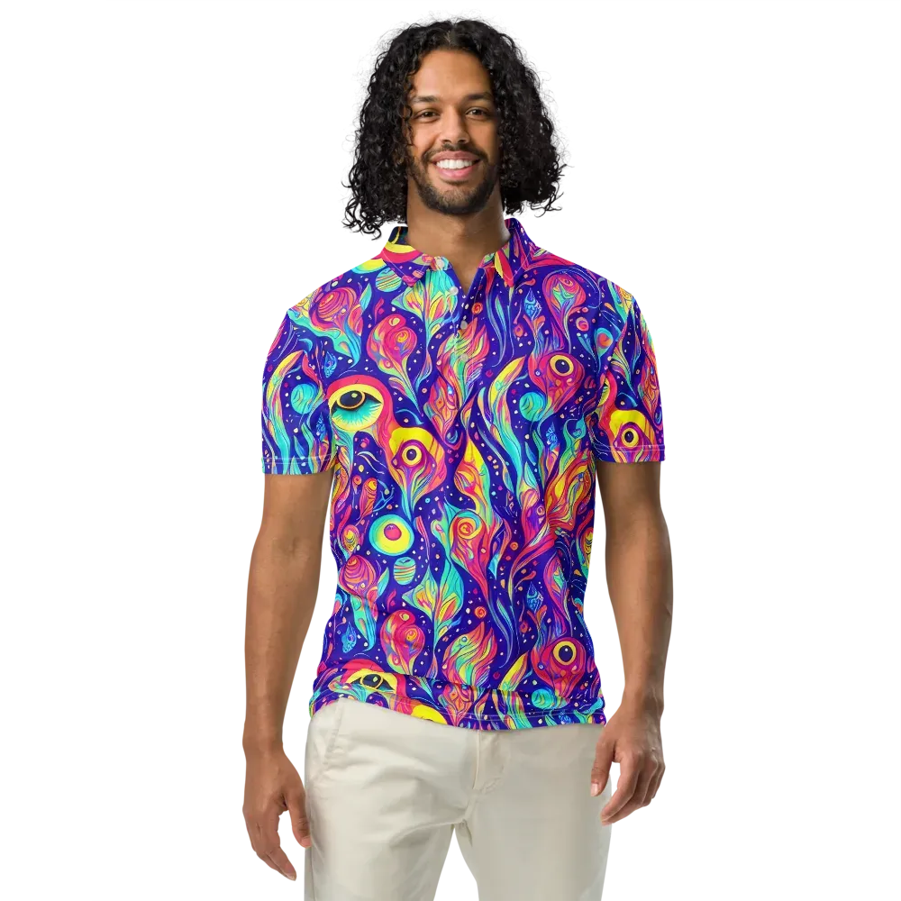 Mystic Petal Dance on Men's Slim Fit Polo Shirt — Front
