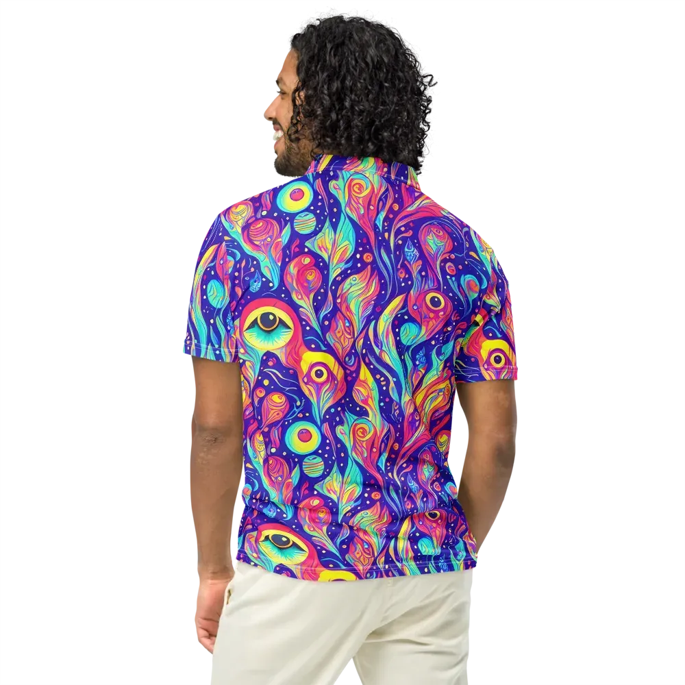 Mystic Petal Dance on Men's Slim Fit Polo Shirt — Back