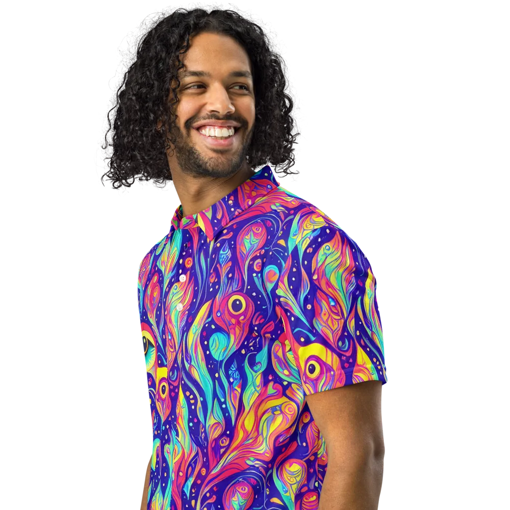 Mystic Petal Dance on Men's Slim Fit Polo Shirt — Left Front