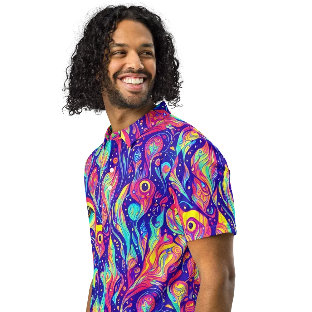 Mystic Petal Dance on Men's Slim Fit Polo Shirt — Left Front