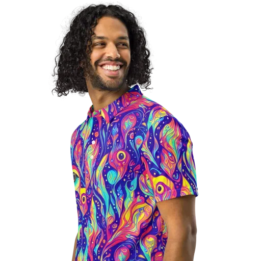 Mystic Petal Dance on a Men's Slim Fit Polo Shirt