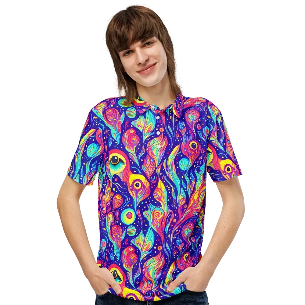 Mystic Petal Dance on Men's Slim Fit Polo Shirt — Front