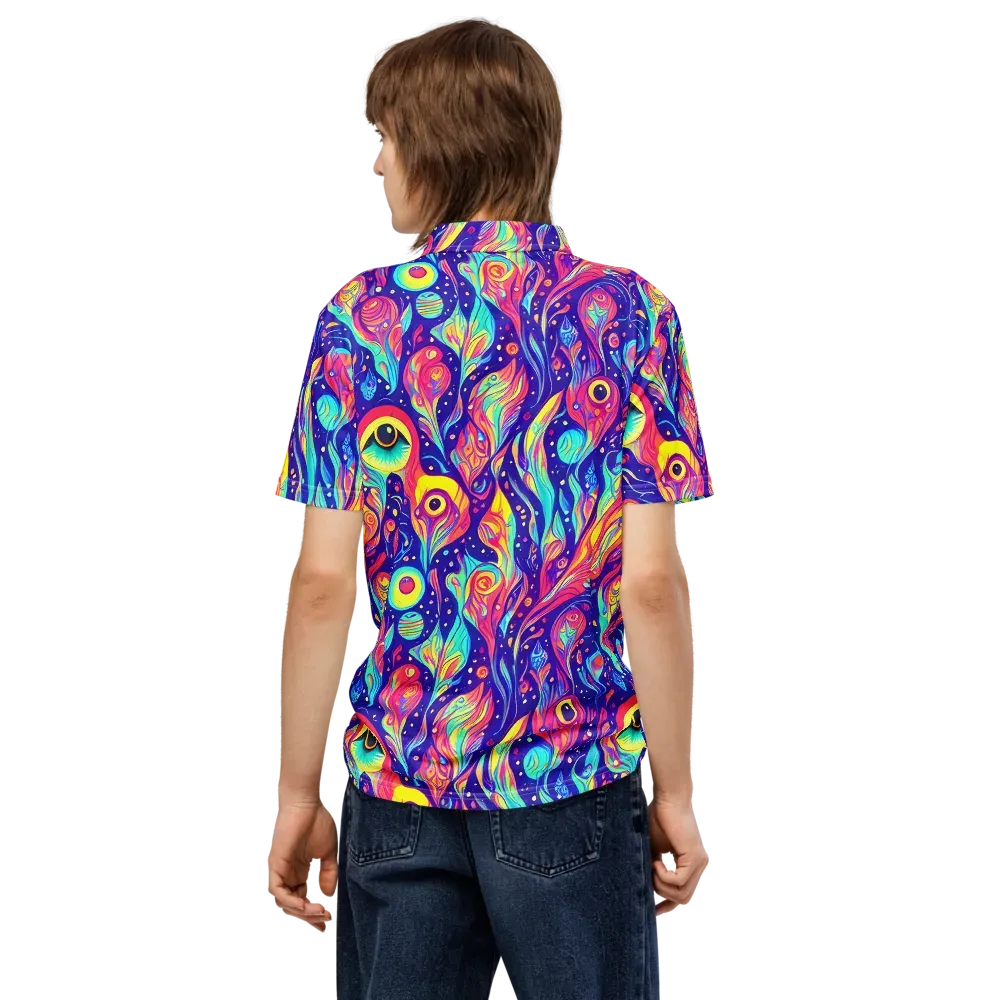 Mystic Petal Dance on Men's Slim Fit Polo Shirt — Back