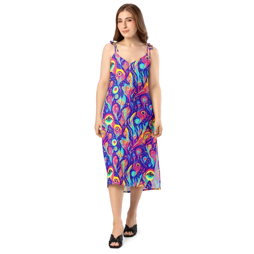 Mystic Petal Dance on Slip Dress — Front