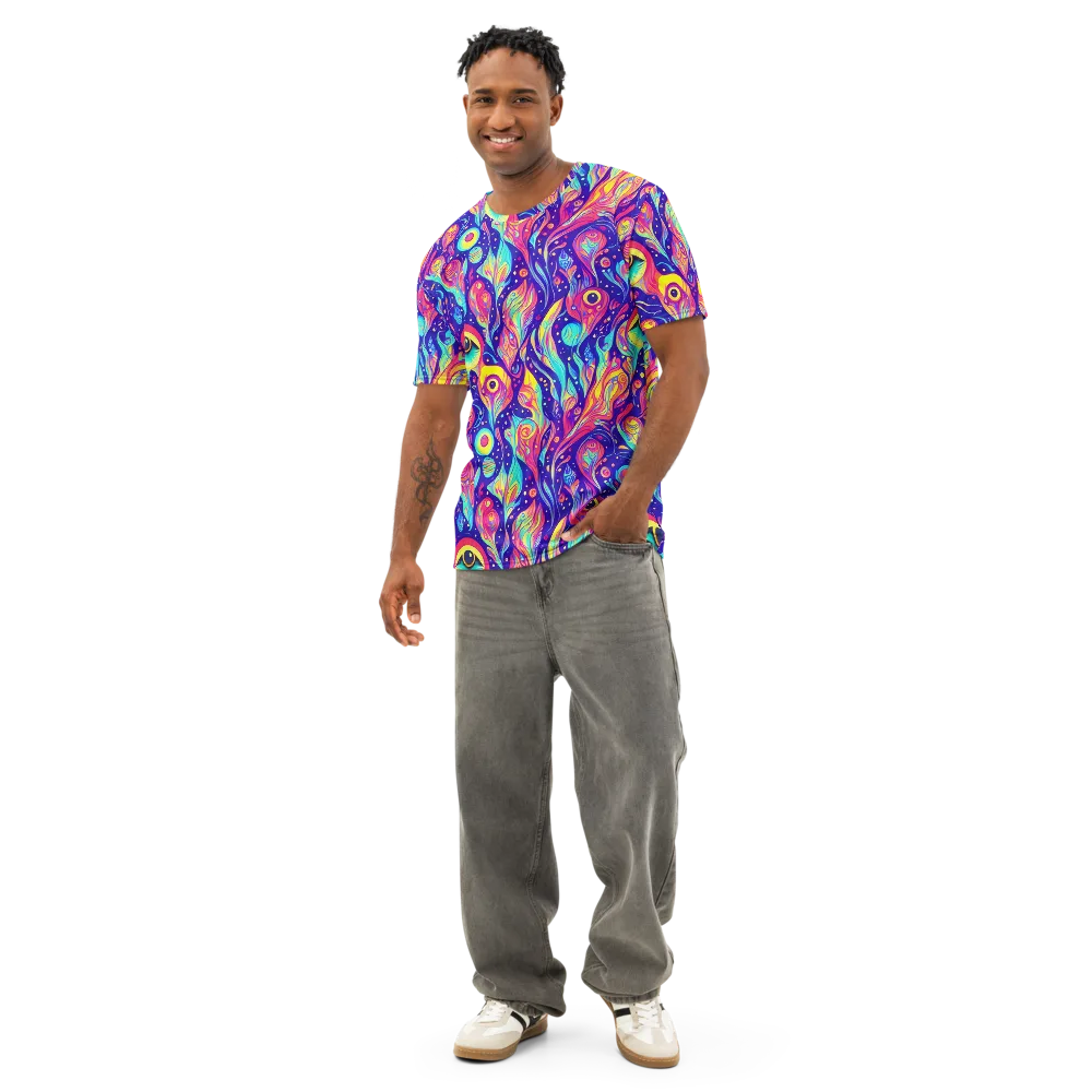 Mystic Petal Dance on Men's Cotton Crew Neck T-Shirt — Front