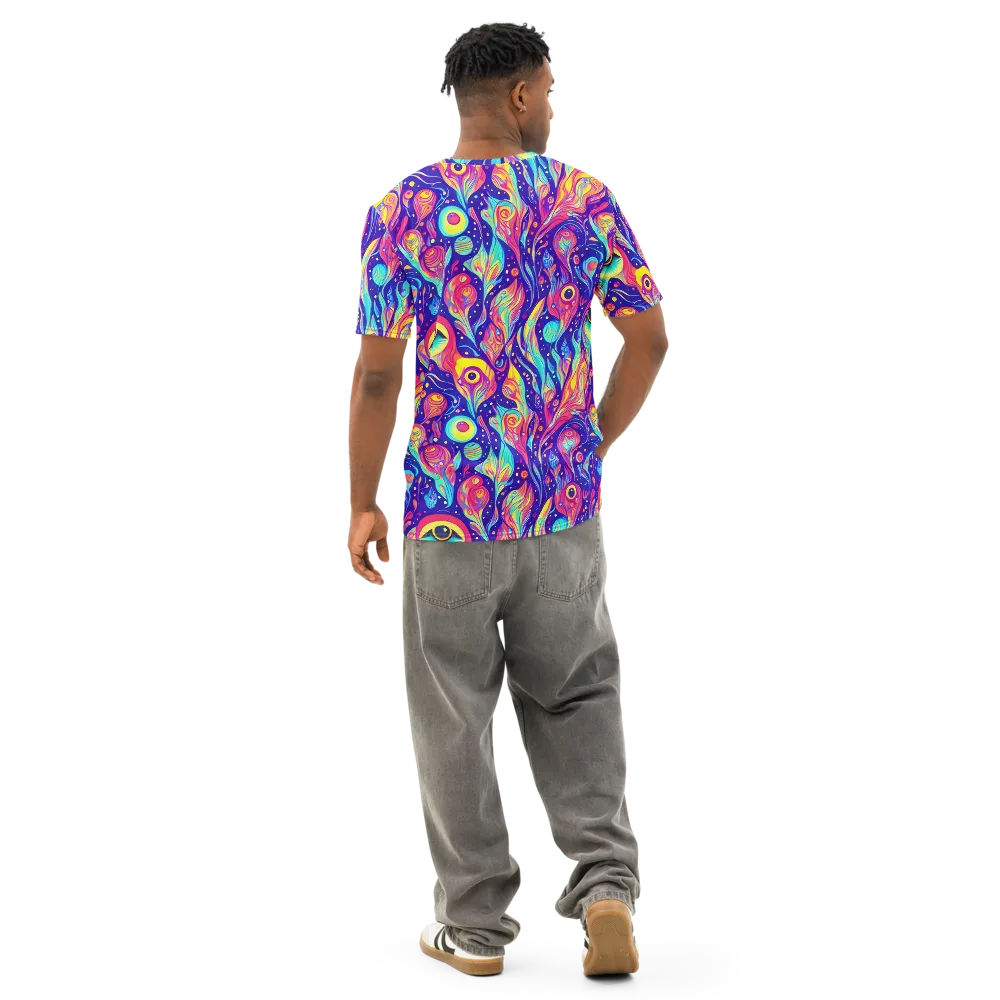 Mystic Petal Dance on Men's Cotton Crew Neck T-Shirt — Back