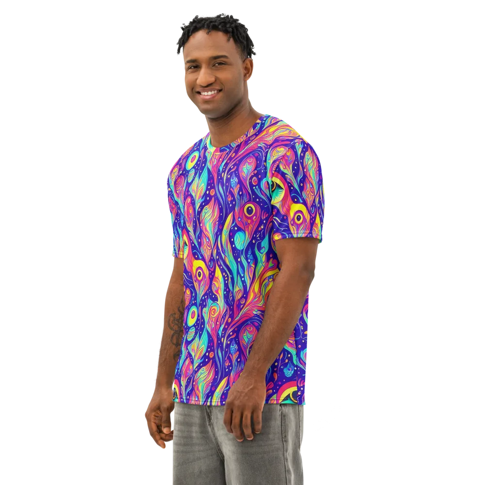 Mystic Petal Dance on Men's Cotton Crew Neck T-Shirt — Left Front