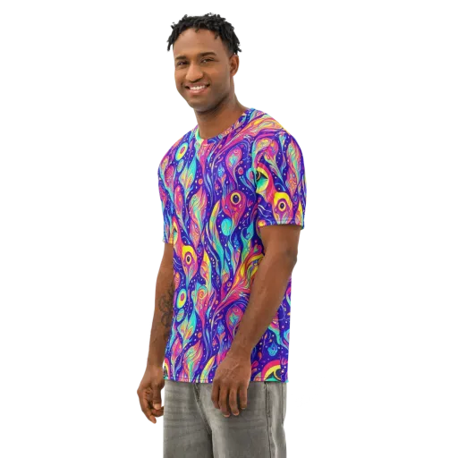 Mystic Petal Dance on a Men's Cotton Crew Neck T-Shirt