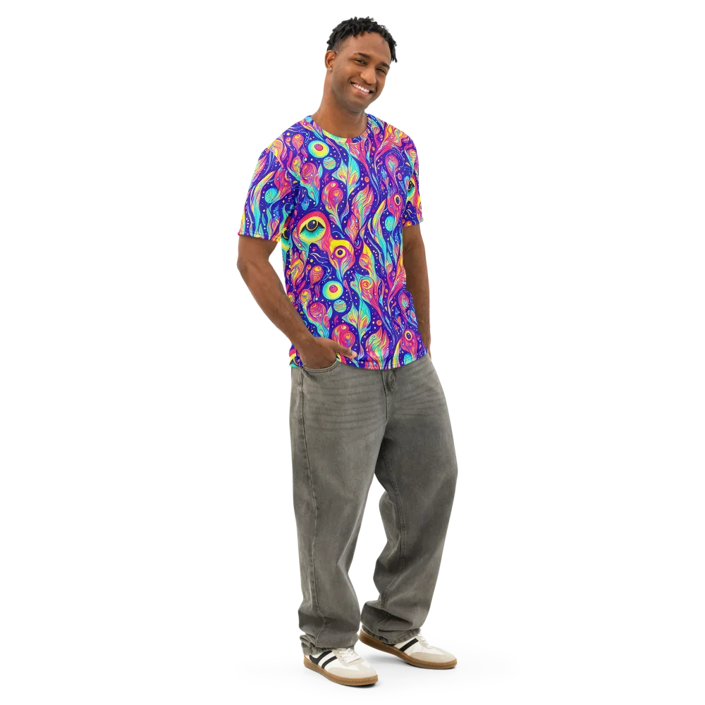 Mystic Petal Dance on Men's Cotton Crew Neck T-Shirt — Right Front