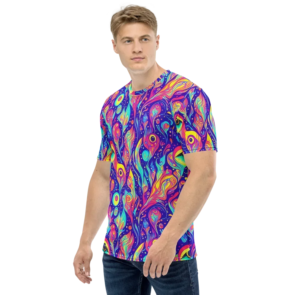 Mystic Petal Dance on Men's Crew Neck T-Shirt — Left