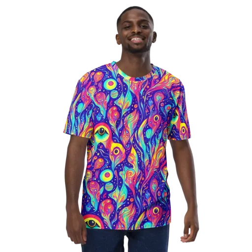 Mystic Petal Dance on a Men's Crew Neck T-Shirt