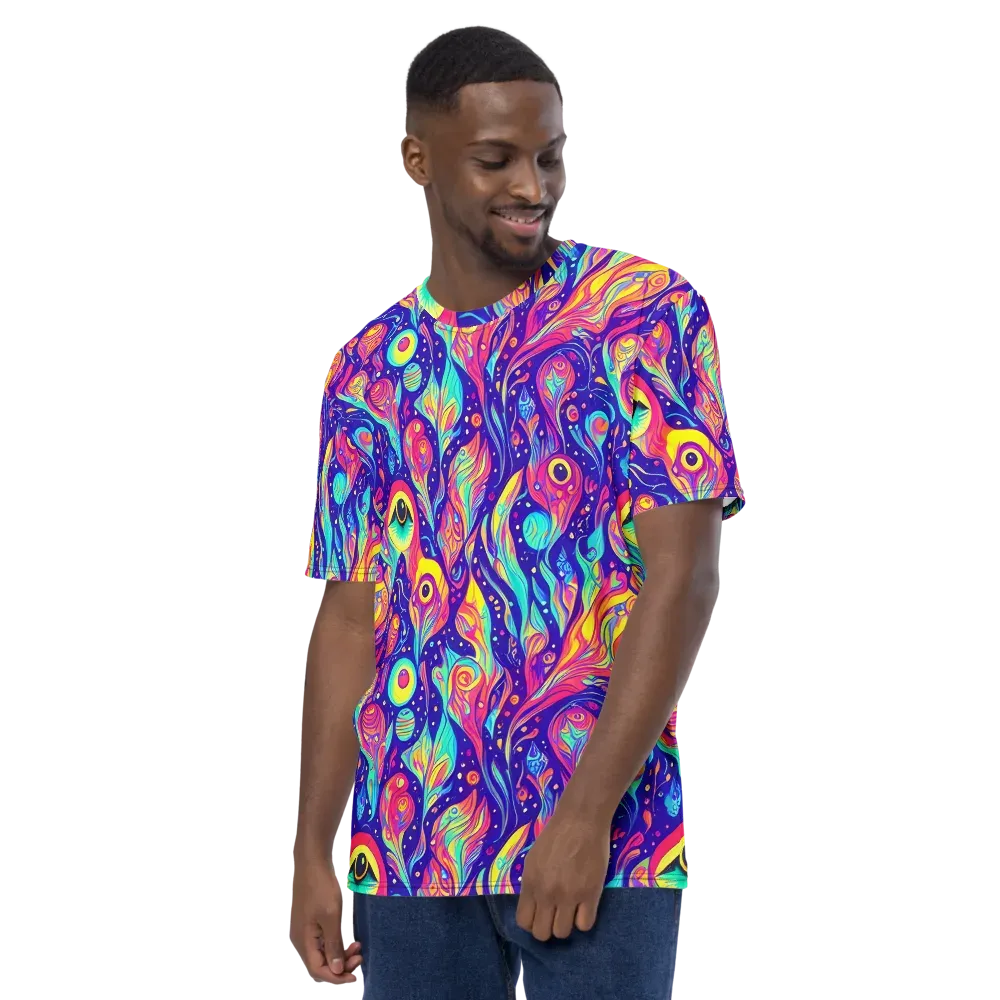 Mystic Petal Dance on Men's Crew Neck T-Shirt — Left