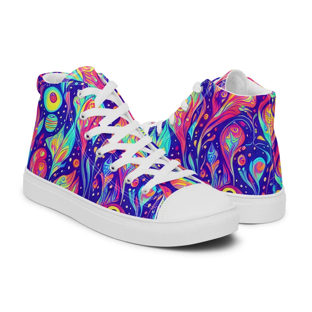 Mystic Petal Dance on Men's High Top Canvas Shoes — Right