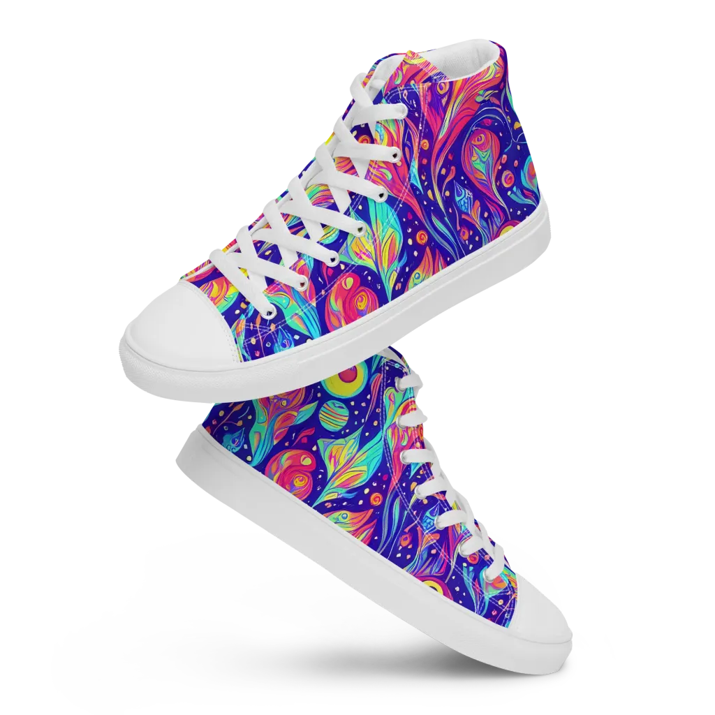 Mystic Petal Dance on Men's High Top Canvas Shoes — Front