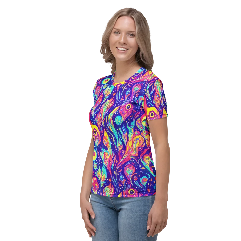 Mystic Petal Dance on Women's Crew Neck T-Shirt — Left