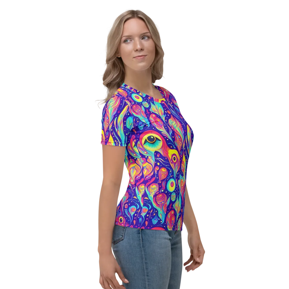 Mystic Petal Dance on Women's Crew Neck T-Shirt — Right