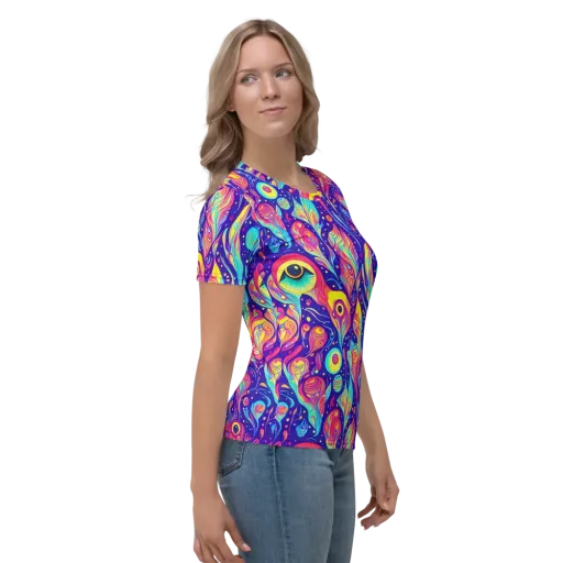 Mystic Petal Dance on a Women's Crew Neck T-Shirt