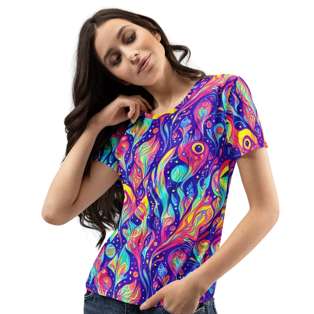 Mystic Petal Dance on Women's Crew Neck T-Shirt — Left Front