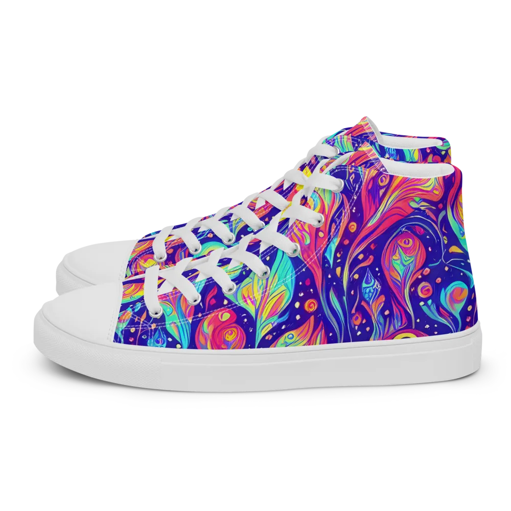 Mystic Petal Dance on Women's High Top Canvas Shoes — Left