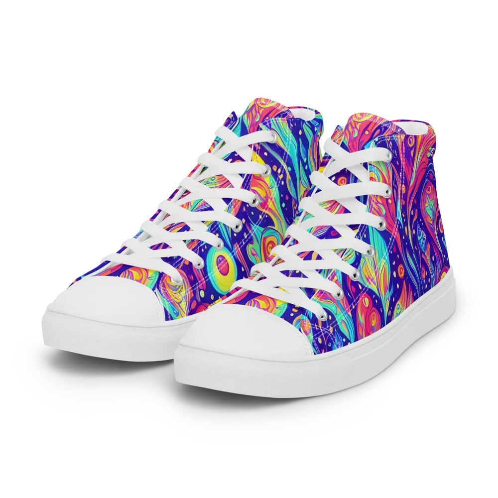 Mystic Petal Dance on Women's High Top Canvas Shoes — Left Front