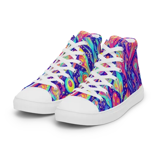 Mystic Petal Dance on a Women's High Top Canvas Shoes