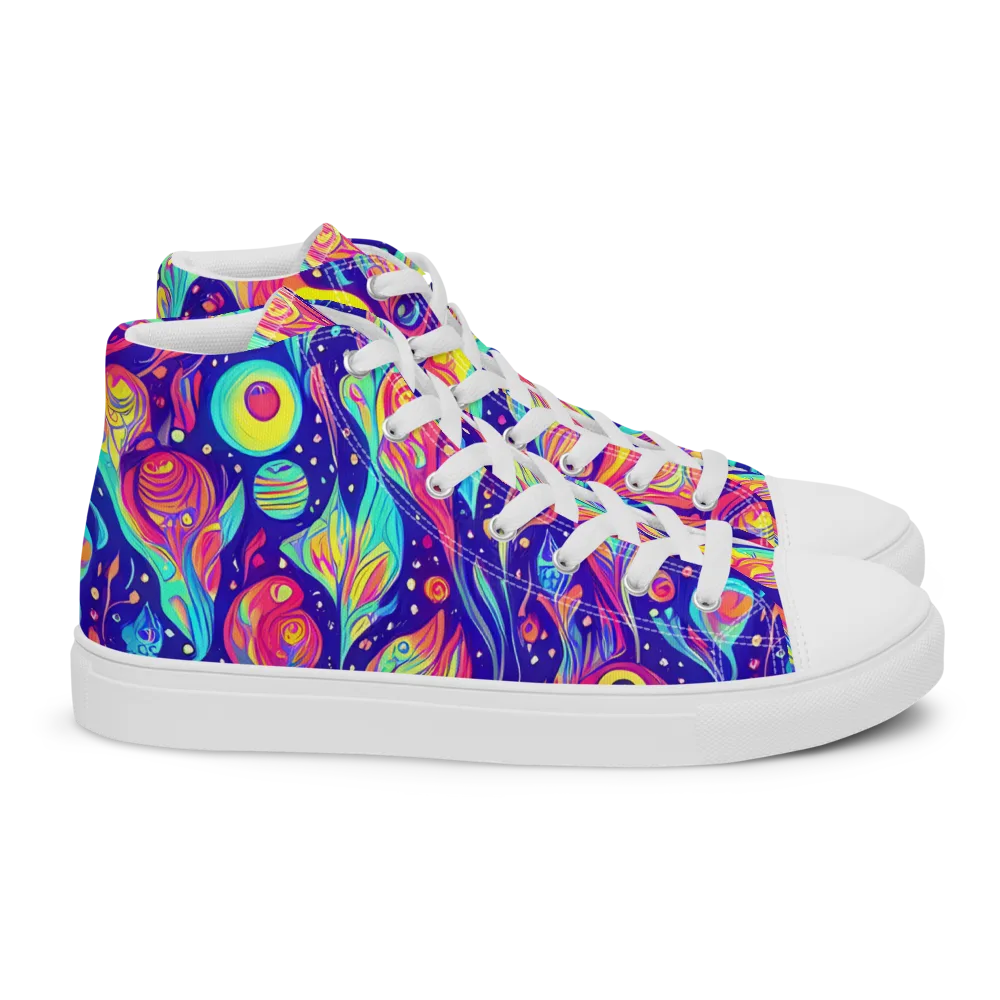Mystic Petal Dance on Women's High Top Canvas Shoes — Right