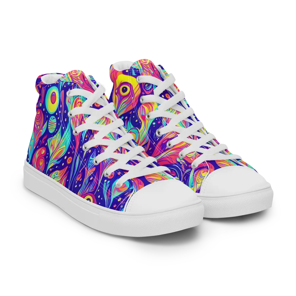 Mystic Petal Dance on Women's High Top Canvas Shoes — Right Front
